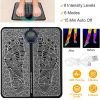EMS Foot Massage Pad Electric Stimulator Massager Unit Rechargeable Leg Reshaping Muscle Pain Relax Massage Mat w/ 6 Modes 9 Intensity Levels