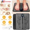 EMS Foot Massage Pad Electric Stimulator Massager Unit Rechargeable Leg Reshaping Muscle Pain Relax Massage Mat w/ 6 Modes 9 Intensity Levels