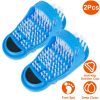2Pcs Foot Scrubber Brush Cleaner Dead Skin Remover Foot Spa Slipper Foot Massager Bristle Slipper with Suction Cup
