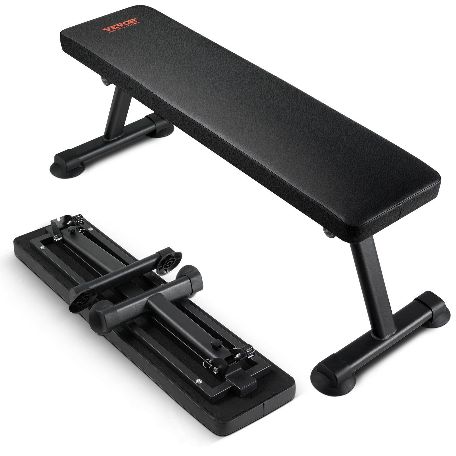 VEVOR Flat Weight Bench, Foldable Strength Training Bench, Utility ...