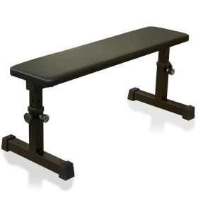 THE Flat Weight Bench For Strength Training W 5-Level Adjustable Height (Option: Black)