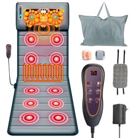 Full Body Electric Massage Mat with Heat Vibration Massage Pad Cushion Back Massage Mattress Chair Pad with Neck Massage Pillow with 10 Vibration Moto (Option: Advanced)