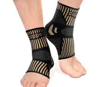 1 Pair Copper Ankle Support Sleeves Unisex Wicking With Arch Heel Stabilization Ideal For Basketball Tennis Running (Option: XL)
