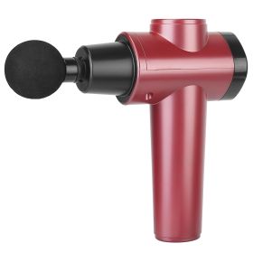 Percussion Massage Gun Digital Display Rechargeable Deep Tissue Vibration Massager Handheld Leg Body Cordless Massager w/ 4 Interchangeable Heads 20 I (Option: Red)