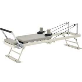 Foldable Pilates Reformer, Pilates Workout Machine for Home Gym Studio Use, Pilates Bed with Dual Resistance- Spring & Cord (Foldable or Not: Foldable-Entry-level Model)