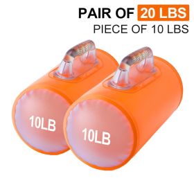 Adjustable Weights Dumbbells 20 lbs,Water Filled Training Weights Set, Portable Travel Weights, for Gym Home Strength Training and Exercise (Weight: 20lb/pair orange dumbbell set)