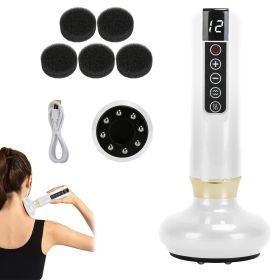 Anti Cellulite Massager Handheld Vacuum Suction Cupping Kit Beauty Tool with 12 Suction Mode 12 Heating 20Mins Auto-Off One-Key Pressure Release for A (Option: White)