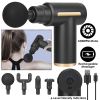 Percussion Massage Gun USB Type C Rechargeable Deep Tissue Vibration Massager Handheld Leg Body Cordless Massager w/ 4 Interchangeable Heads 6 Intensi